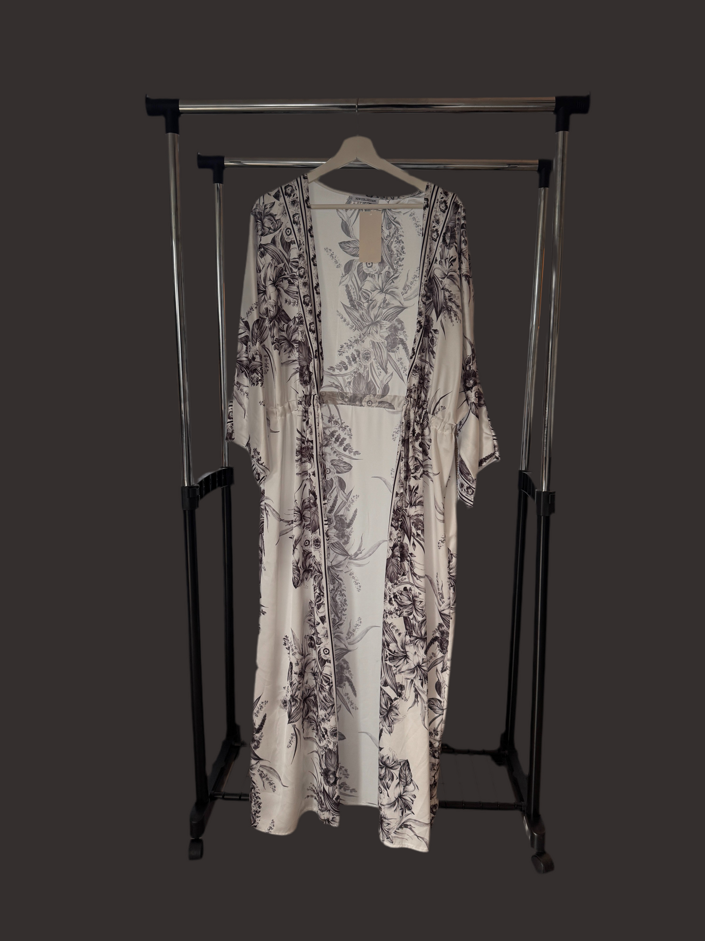 Black & White Floral Abaya