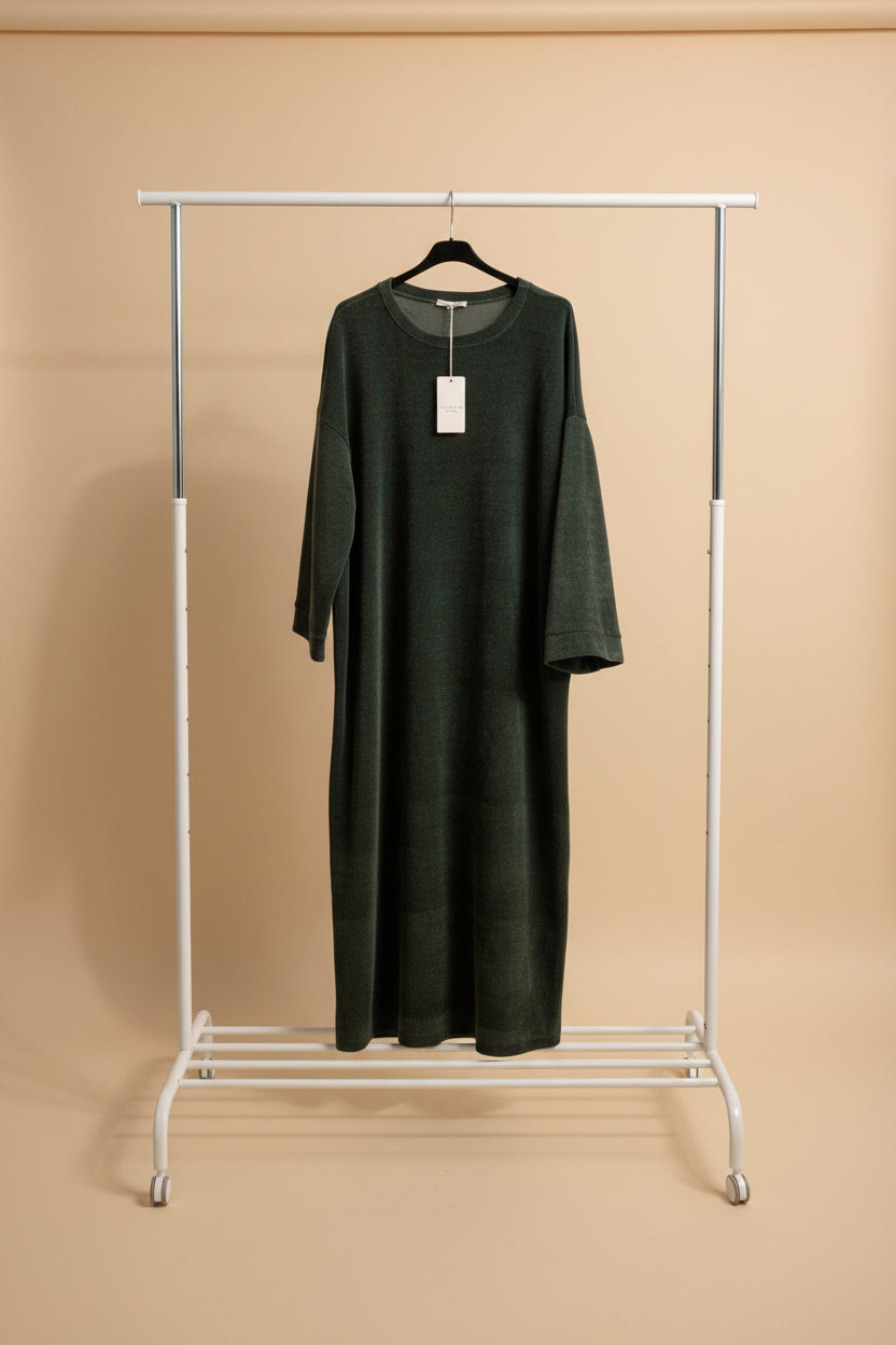 Thick Night Green Rugged Dress