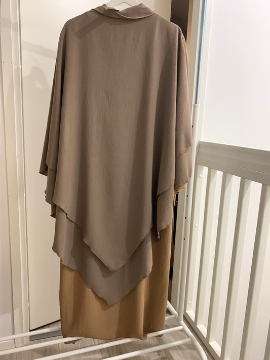 Cappuchino Double Layered Khimar Set