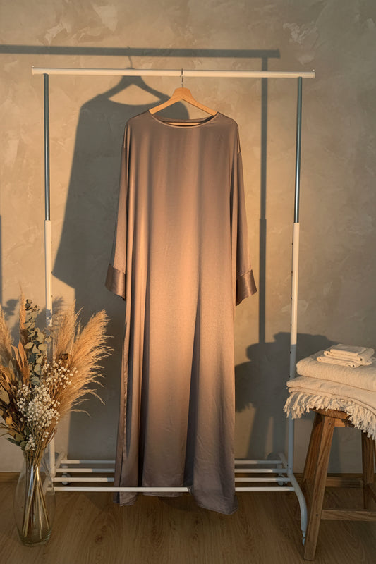 Rigged Silky Lilac Grey Gown