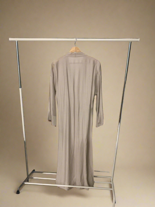 Crème Tied Thin Abaya Jacket