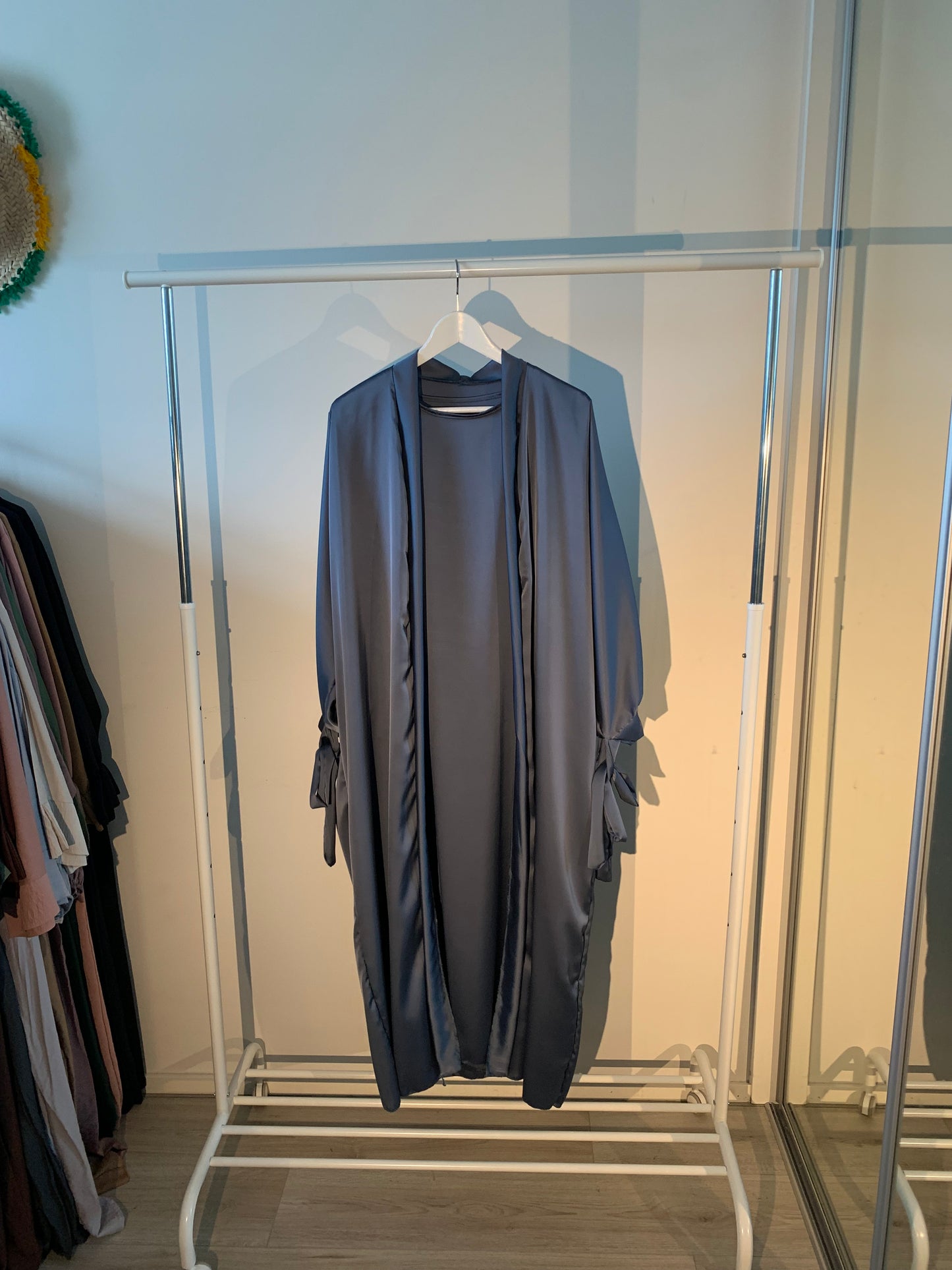 Silky Green Ribboned Abaya Set