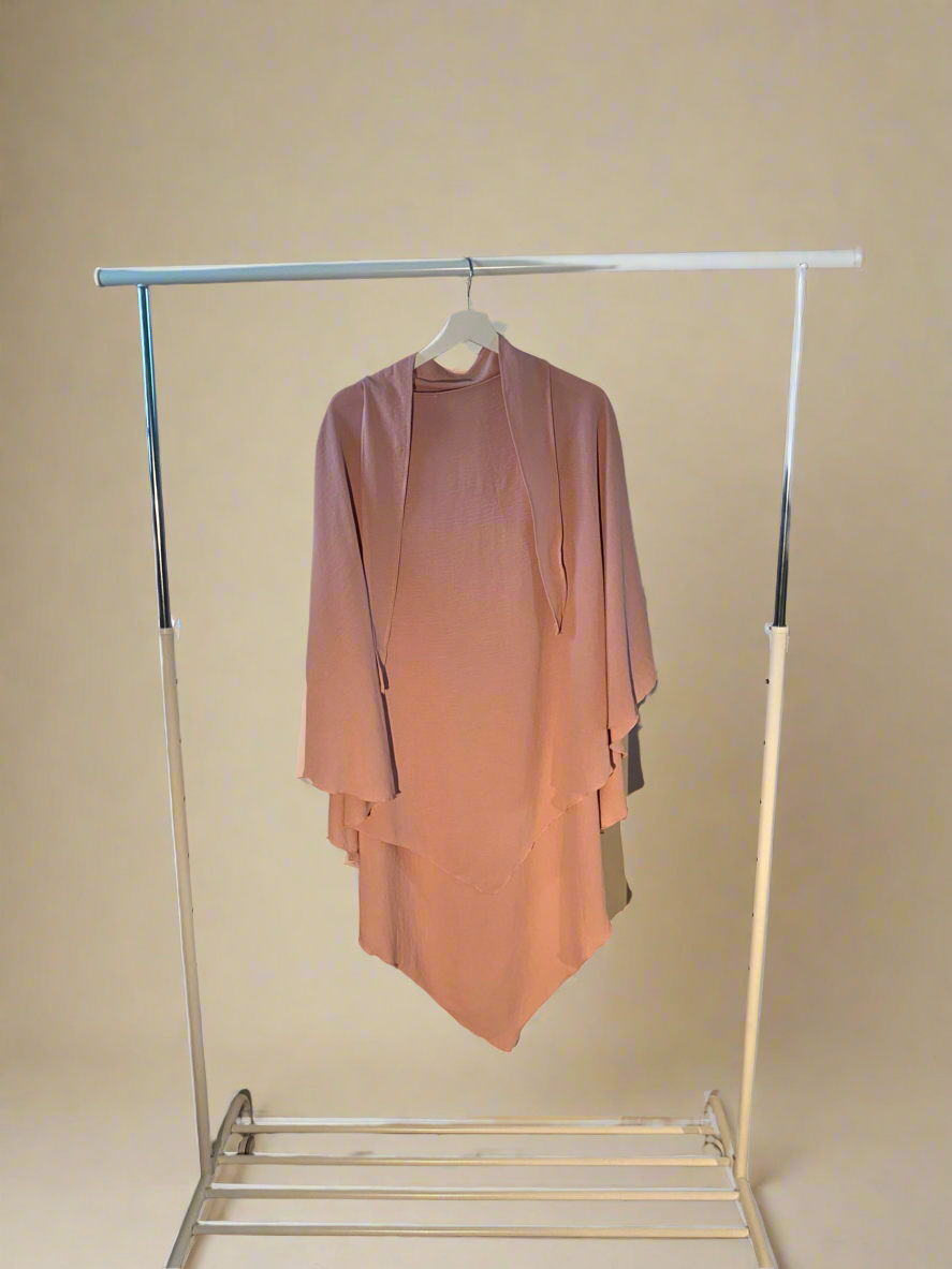 Double Layer Pink Khimar